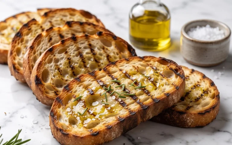 Grillbrot mit Olivenöl und Meersalz