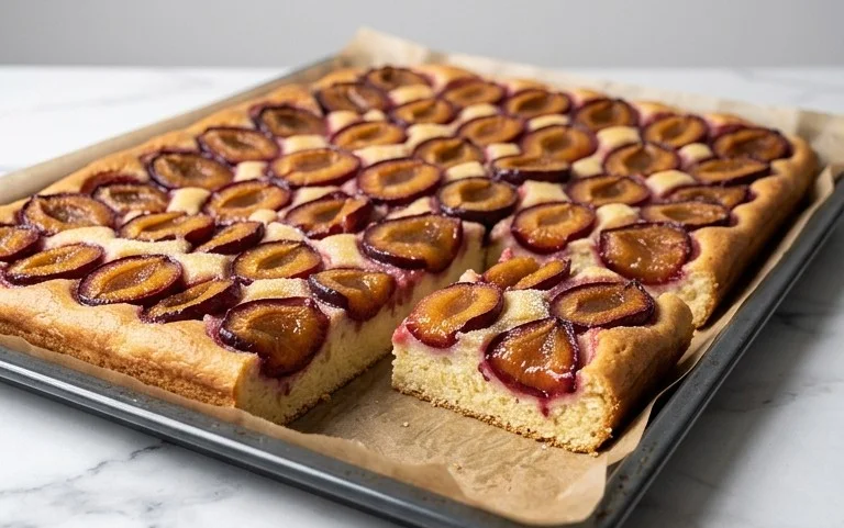 Zwetschgenkuchen mit Quark-Öl-Teig vom Blech