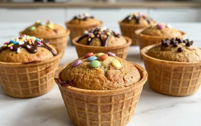 Kuchen im Waffelbecher