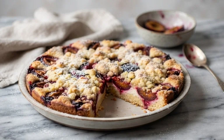 Zwetschgenkuchen mit Quark und Streuseln: Hallo Spätsommer