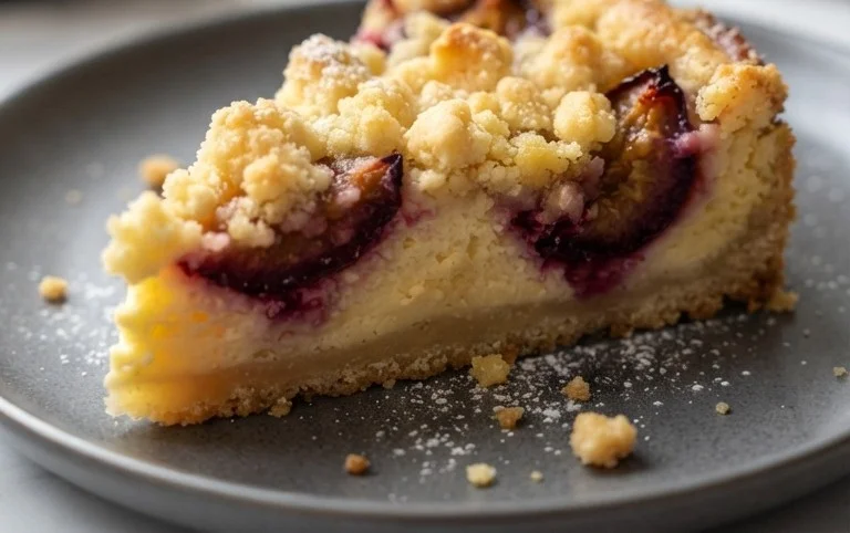 Zwetschgen-Käsekuchen - mit Mürbeteigboden & Streusel